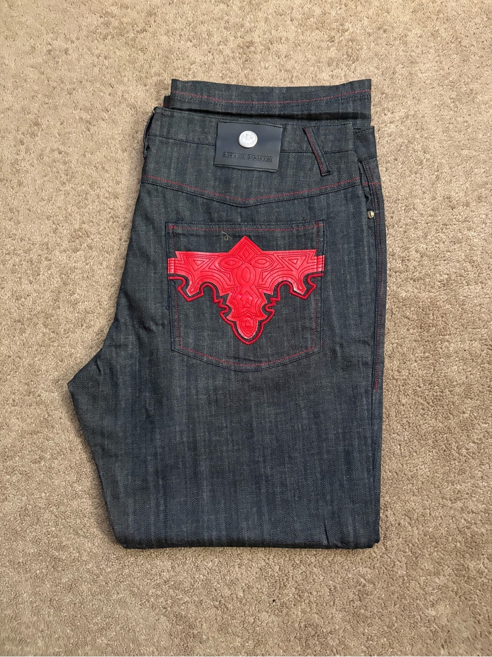 Antik Denim Jeans Mens Size 42 Bootcut Embroidered Y2K Vintage Style Fashion